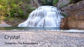  Presentation with new york state - Slide set with h - waterfalls at robert h treman background and a light gray colored foreground