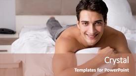  Presentation with sexy - PPT theme enhanced with h - young handsome shirtless guy showing background and a coral colored foreground
