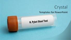  Presentation with lab test - Presentation featuring h-pylori-stool-test background and a light blue colored foreground