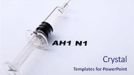  Presentation with h1n1 - Amazing PPT theme having h1n1 flu shot vaccination close backdrop and a sky blue colored foreground