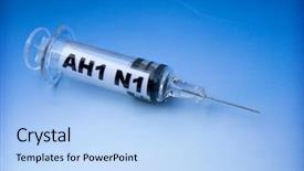  Presentation with h1n1 - Colorful slides enhanced with h1n1 flu shot vaccination close backdrop and a  colored foreground