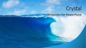  Presentation with blue wave - PPT layouts featuring h20 - blue ocean wave epic surf background and a light blue colored foreground