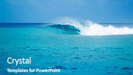  Presentation with blue wave - Beautiful presentation theme featuring h20 - blue ocean wave epic surf backdrop and a teal colored foreground