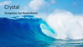  Presentation with blue wave - Amazing slides having h20 - blue ocean wave epic surf backdrop and a light blue colored foreground