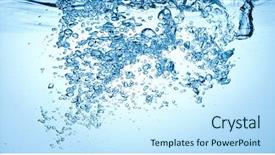  Presentation with underwater - PPT theme featuring h20 - closeup of blue bubbles underwater background and a cool aqua colored foreground