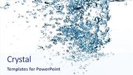  Presentation with underwater - Beautiful slide set featuring h20 - closeup of blue bubbles underwater backdrop and a sky blue colored foreground