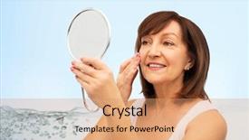  Presentation with senior care - Colorful theme enhanced with h2o - beauty skin care and moisturizing backdrop and a  colored foreground