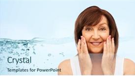  Presentation with senior care - Presentation enhanced with h2o - beauty skin care and moisturizing background and a sky blue colored foreground