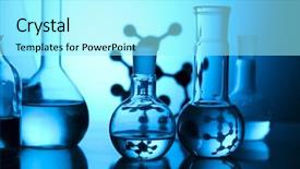  Presentation with laboratory bacteri - Cool new PPT theme with h2o lab - glass in laboratory backdrop and a arctic colored foreground