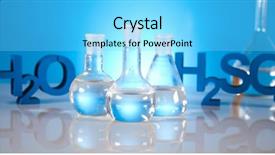  Presentation with chemistry formula - PPT theme with h2o lab - laboratory glass chemistry science formula background and a light blue colored foreground