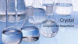  Presentation with laboratory chemical - PPT layouts having friendship and happiness concept - three girlfriends having a talk at home background and a coral colored foreground
