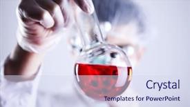  Presentation with laboratory - Presentation theme having h2o lab - male researcher in the laboratory background and a sky blue colored foreground