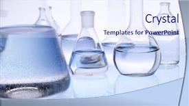  Presentation with beakers - PPT layouts featuring h2o lab - sterile conditions beakers background and a sky blue colored foreground