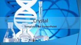  Presentation with virtual laboratory biology - Beautiful PPT theme featuring h2o lab - sterile conditions laboratory glassware backdrop and a light blue colored foreground