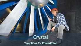  Presentation with wind tunnel - Slide set having ha huge industrial wind tunnel background and a ocean colored foreground