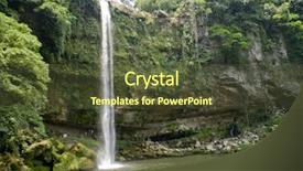  Presentation with waterfall - Beautiful presentation theme featuring ha waterfall near palenque mexico backdrop and a tawny brown colored foreground