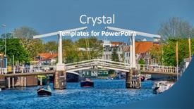  Presentation with boat river - Slides enhanced with haarlem-netherlands-may-6-2017 background and a teal colored foreground