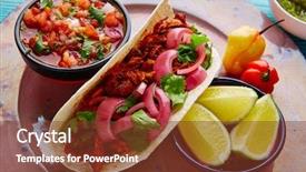  Presentation with mexican food - Presentation theme featuring habanero - cochinita pibil mexican food background and a tawny brown colored foreground