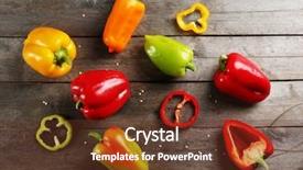  Presentation with peppers - Colorful PPT theme enhanced with habanero - colorful peppers on rustic wooden backdrop and a tawny brown colored foreground
