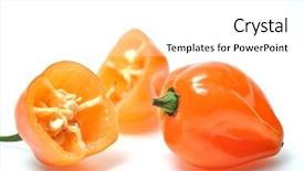  Presentation with pepper - Theme enhanced with habanero - isolated fresh hot pepper background and a  colored foreground