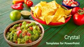  Presentation with mexican food - Cool new slide set with habanero - mexican food nachos guacamole pico backdrop and a tawny brown colored foreground