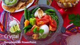  Presentation with sauce - Slide set with habanero - molcajete with chili for chile background and a violet colored foreground