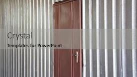  Presentation with constructions - Cool new PPT theme with habitable-office-cabin-made-out backdrop and a light gray colored foreground