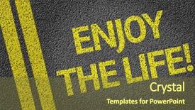  Presentation with life journey road map - Slide set with habits mind - enjoy the life written background and a tawny brown colored foreground