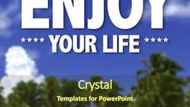  Presentation with beautiful skin and beach - Beautiful presentation theme featuring habits mind - enjoy your life written backdrop and a  colored foreground