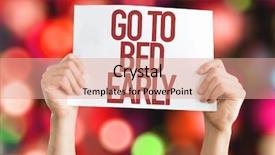  Presentation with bed - Cool new slide deck with habits mind - go to bed early placard backdrop and a coral colored foreground