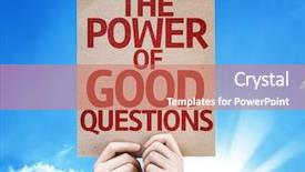  Presentation with questions - Cool new presentation theme with habits mind - power of good questions card backdrop and a coral colored foreground