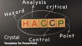  Presentation with hazard - PPT layouts having haccp-hazard-analysis-critical-control background and a dark gray colored foreground