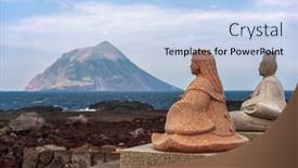  Presentation with tokyo - PPT layouts featuring hachijojima-izu-islands-tokyo-japan background and a light blue colored foreground