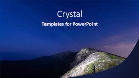  Presentation with volcano - Presentation design consisting of hachijojima-tokyo-japan-volcano-caldera background and a navy blue colored foreground