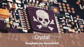  Presentation with pirate - Presentation design enhanced with hacker - macro photo of a circuit background and a coral colored foreground