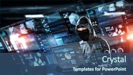  Presentation with privacy - Cool new presentation design with hacker - network security and privacy crime backdrop and a ocean colored foreground