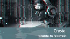  Presentation with entertainment - Beautiful slide deck featuring hacker - technology gaming entertainment and people backdrop and a ocean colored foreground