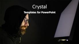  Presentation with computer hacker - PPT layouts consisting of hacker-coding-at-night-cybersecurity background and a black colored foreground