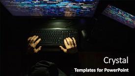  Presentation with cybersecurity - PPT layouts enhanced with hacker-coding-at-night-cybersecurity background and a black colored foreground
