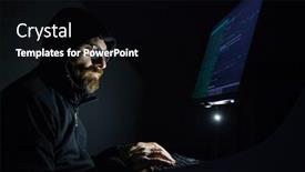  Presentation with coding - Amazing slide deck having hacker-coding-at-night-cybersecurity backdrop and a black colored foreground