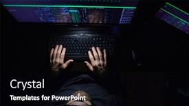  Presentation with coding - PPT theme consisting of hacker-coding-at-night-cybersecurity background and a black colored foreground