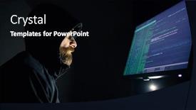  Presentation with cybersecurity - Beautiful slides featuring hacker-coding-at-night-cybersecurity backdrop and a black colored foreground