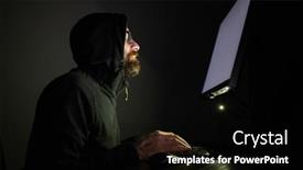  Presentation with coding - Cool new presentation design with hacker-coding-at-night-cybersecurity backdrop and a black colored foreground