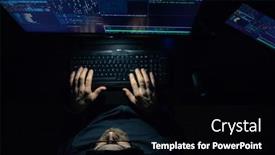  Presentation with cybersecurity - Presentation theme consisting of hacker-coding-at-night-cybersecurity background and a black colored foreground