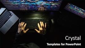  Presentation with coding - Audience pleasing PPT theme consisting of hacker-coding-at-night-cybersecurity backdrop and a black colored foreground
