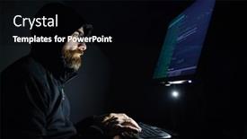  Presentation with cybersecurity - Cool new presentation theme with hacker-coding-at-night-cybersecurity backdrop and a black colored foreground