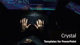  Presentation with coding - Cool new theme with hacker-coding-at-night-cybersecurity backdrop and a black colored foreground