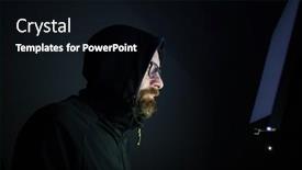  Presentation with coding - PPT layouts enhanced with hacker-coding-at-night-cybersecurity background and a black colored foreground