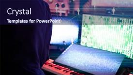  Presentation with ransomware - Amazing presentation design having hacker-coding-virus-ransomware-using backdrop and a navy blue colored foreground