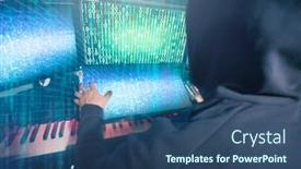  Presentation with malware - Presentation theme consisting of hacker-coding-virus-ransomware-using background and a ocean colored foreground